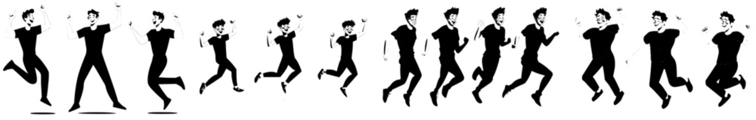 A character constructor for a little boy, featuring various arm, leg, body, and head positions to create animations