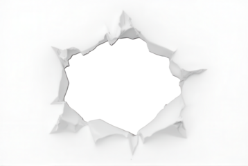 Torn Paper Texture with Sharp Edges on a White Background