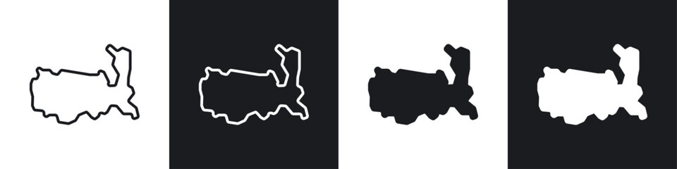 America map icon symbol collection on white background.