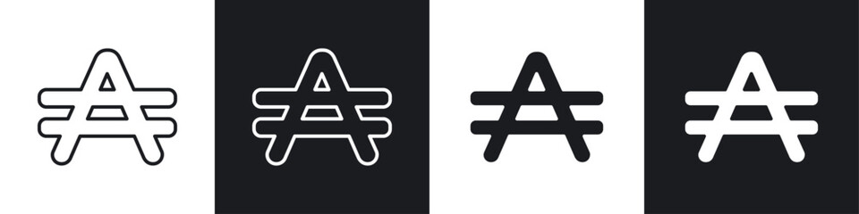 Austral sign icon symbol collection on white background.