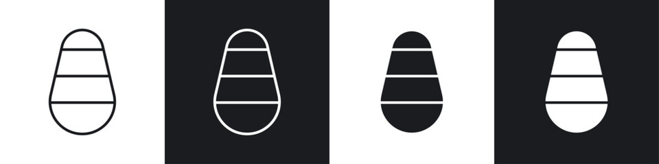 Candy Corn icon symbol collection on white background.