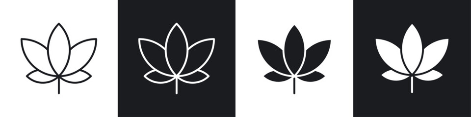 Cannabis icon symbol collection on white background.