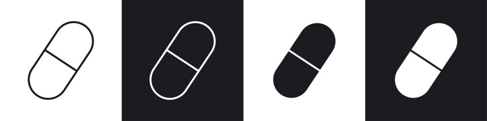 Capsules icon symbol collection on white background.