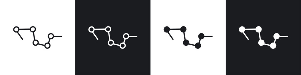 Constellation icon symbol collection on white background.