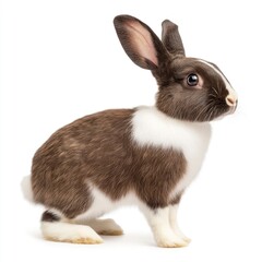 Fototapeta premium Happy easter bunny celebrating easter day with colorful eggs