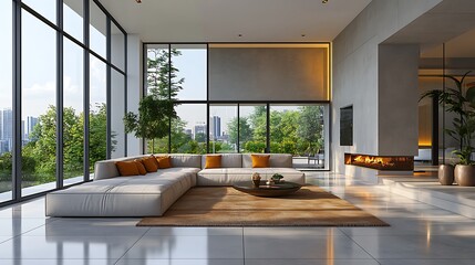 Obraz premium Modern luxury interior marble living space high resolution hd picture