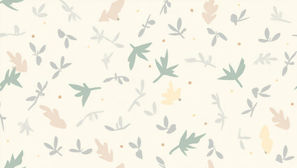 Fototapeta premium Abstract Bamboo Shapes and Soft Pastel Hues: Minimalist Seamless Tile Pattern for Modern Offices - Perfect for Photo Stock Concepts with Left-Side Empty Space