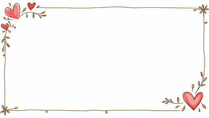 Fototapeta premium Elegant Hand-Drawn Sketched Line Border Wedding Art Vector Illustration: Celebrate Marriage and Romance with Charming Flat Design for Your Special Day