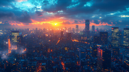 Fototapeta premium night cityscape wallpaper,