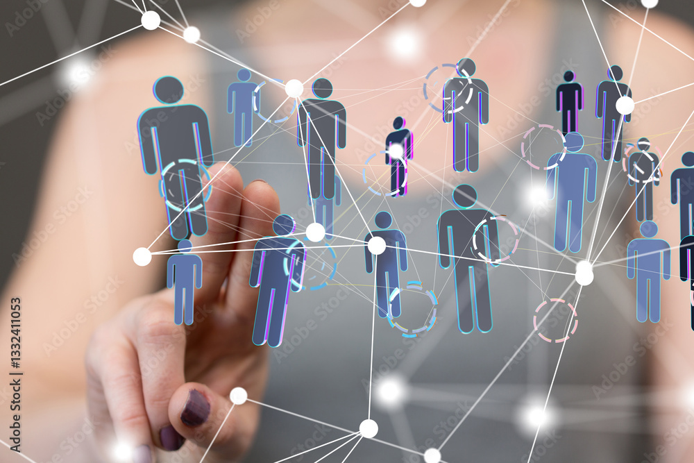Poster communication network digital group connect