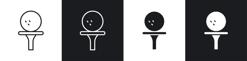 Golf ball icon symbol collection on white background.