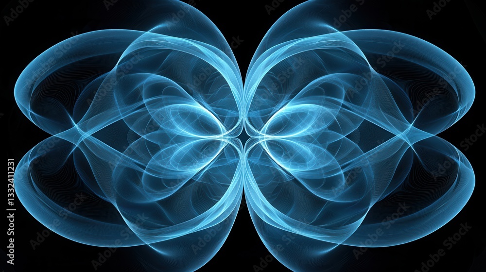 Poster mesmerizing abstract digital background featuring a complex network of interconnected fractal inspir