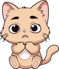 Happy Cartoon Cat with Cute Expressions