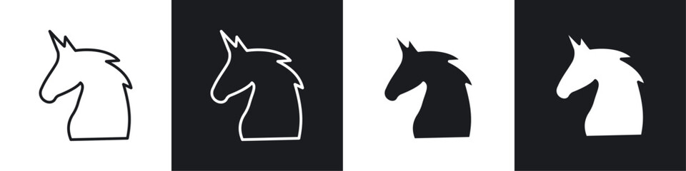 Horse icon symbol collection on white background.
