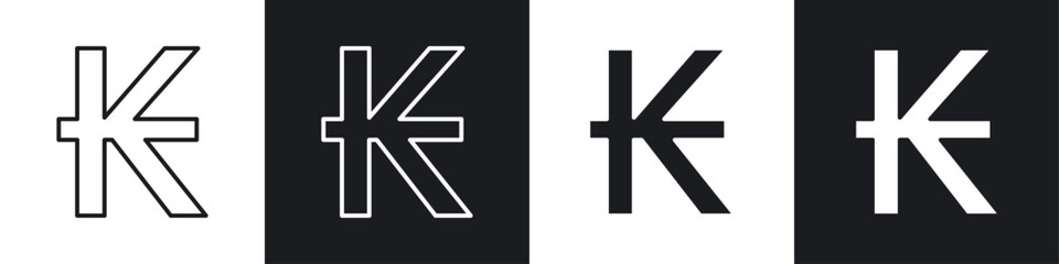 Kip icon symbol collection on white background.