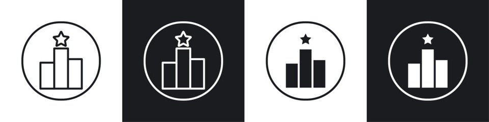 Leaderboard icon symbol collection on white background.