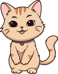 Happy Cartoon Cat with Cute Expressions