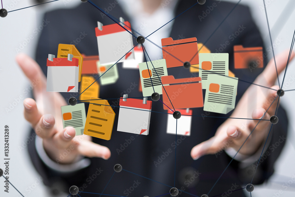 Aufkleber Big data visualization background.Abstract technology