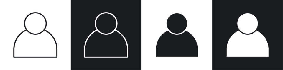 Person icon symbol collection on white background.