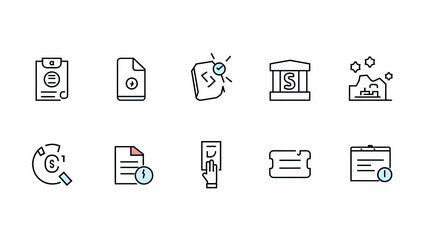 Editable Stock Line Icons: Finance, Trading, and Market Concepts