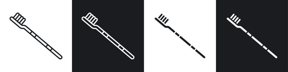 Toothbrush icon symbol collection on white background.