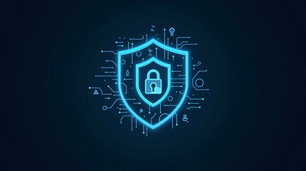 Naklejka premium Modern Data Security Logo Design: Professional Cybersecurity Symbol for Protecting Digital Information with Empty Space for Customization in Stock Photo Concept