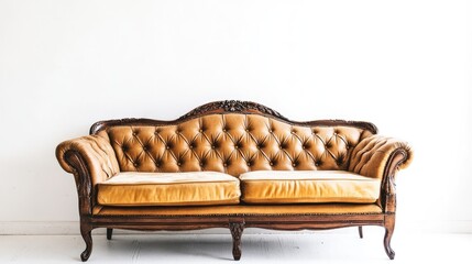Couch on white backdrop