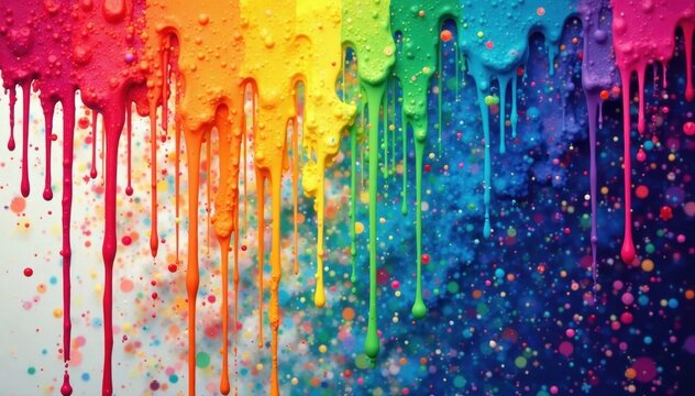 Rainbow pixel drip texture, vibrant digital art , design, texture - Powered by Adobe
