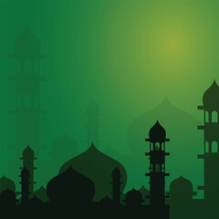 mosque vector illustration for background. muslim greeting card mosque themed invitation card