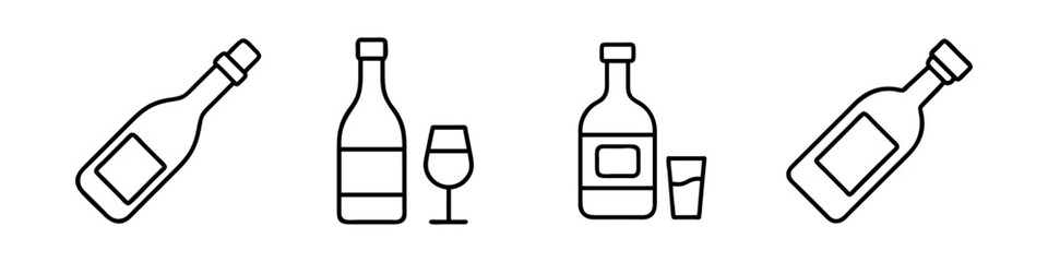 wine bottle icon, wine bottle line art - simple line art of wine bottle, perfect for wine bottle logos and icons