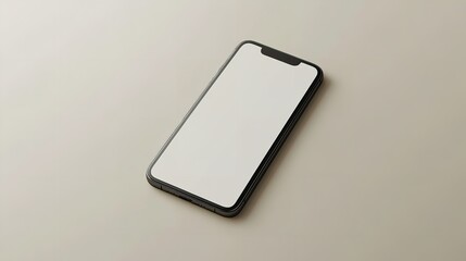 Smartphone with blank screen isolated on gray background. Mock up.