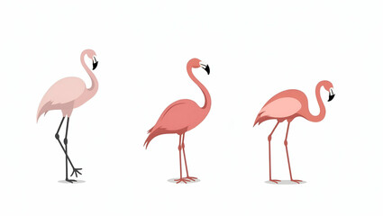 Obraz premium Elegant Flamingo Vector Silhouette on White Background - Tropical Bird Design for Versatile Use
