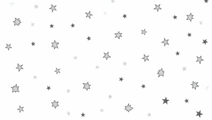 Celestial Heather and Stars Seamless Pattern on White Background: Ideal for Night Textiles, Branding, and Packaging Designs with Ample Empty Space for Customization