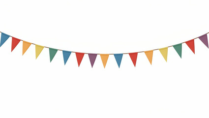 Obraz premium Colorful Triangular Flags Hanging on Strings - Festive Decorative Vector Illustration for Events