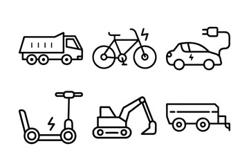transportation icons set