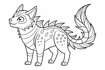 Coloring page line art black vector
