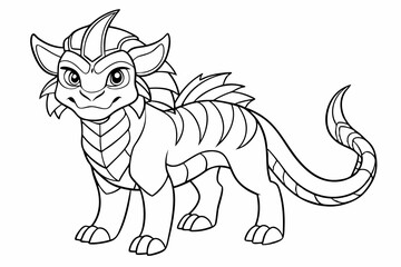 Coloring page line art black vector
