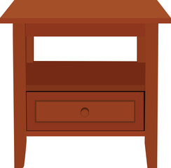 wooden furniture isolated on white background. Vector illustration of a wooden drawer or chest on white background. Drawer vector design for artwork or animation. 