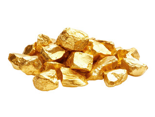 Isolated Bright Heap of Gold Ore for Mining Industry