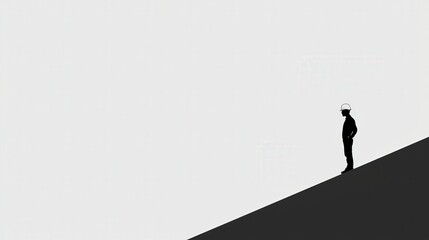 A minimalist line art of a construction worker