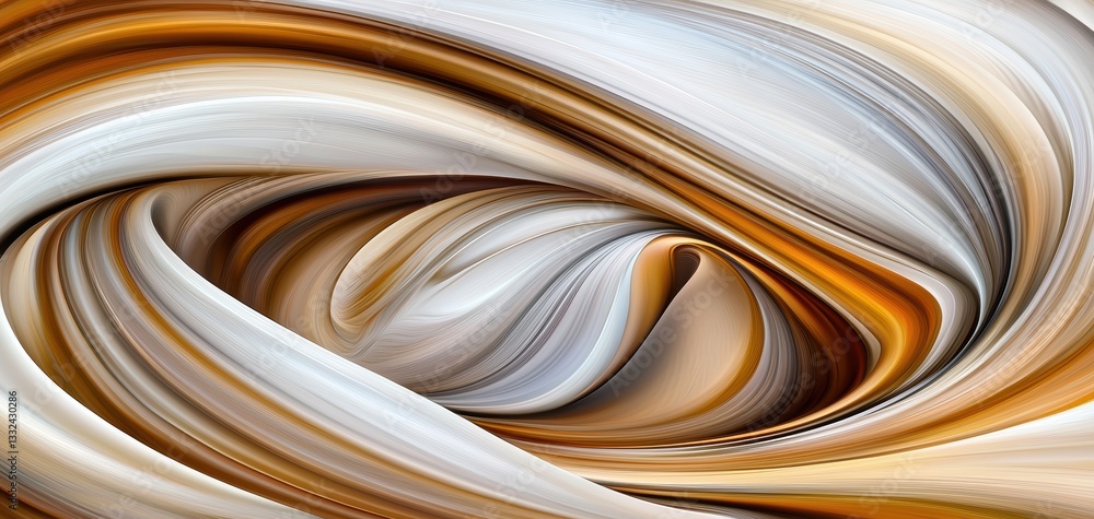 Aufkleber an abstract swirl of beige, brown, and white tones, creating a dynamic and fluid visual effect.