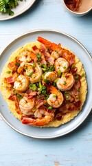 Delicious Shrimp and Bacon Grits Dish on Plate