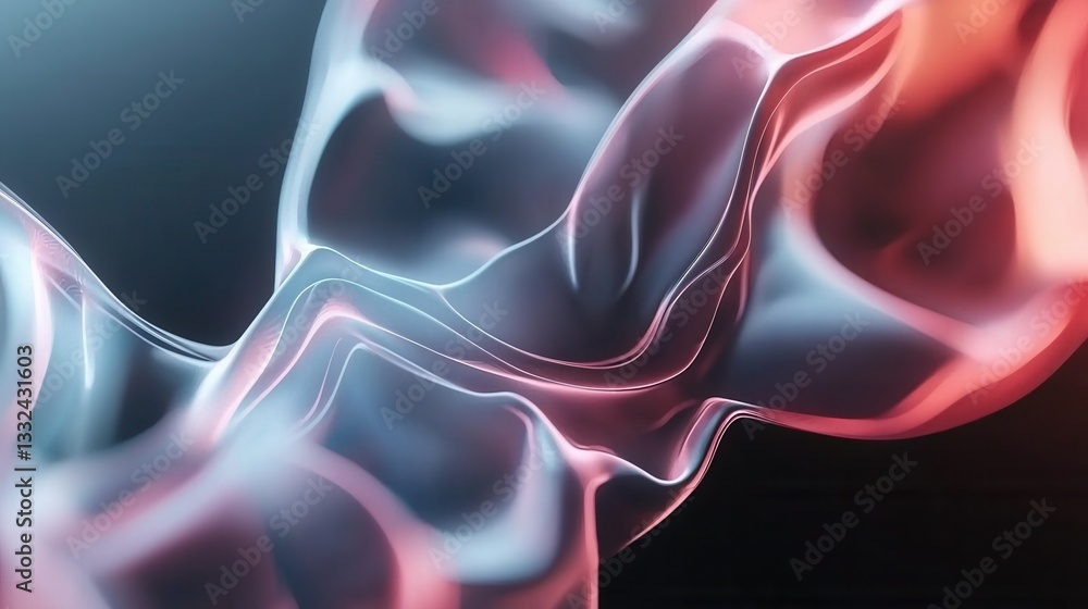 Poster abstract and captivating visual representation of dynamic sound waves in a futuristic neon infused c