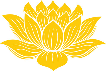 vector illustration of yellow lotus flower