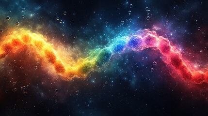 Fototapeta premium Abstract cosmic rainbow nebula