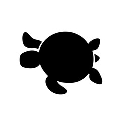 Minimalist black silhouette of a turtle symbolizing endurance and wisdom