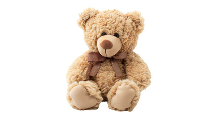 Cute teddy bear sitting on transparent background