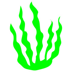 Green silhouette of seaweed.