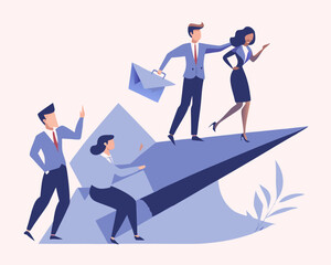 Teamwork Success, Business Achievement, Leadership Strategy, and Company Growth Concept