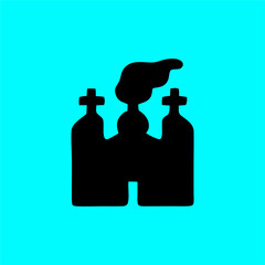 Graveyard with Smoke Silhouette – Spooky Cemetery Vector